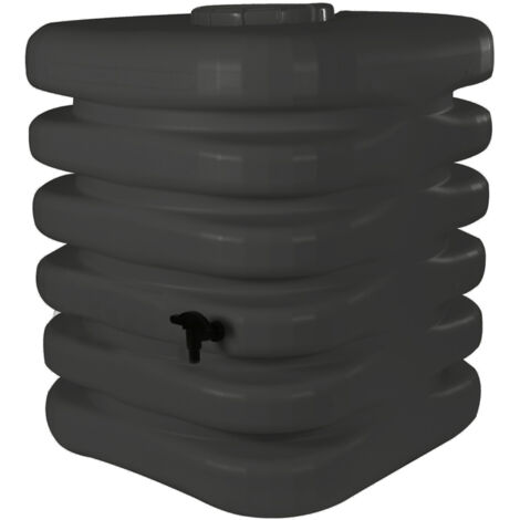 Récupérateur d'eau de pluie cubique 1000 L – Couleur anthracite – Couvercle et robinet gros débit 26/34 inclus – Bellijardin