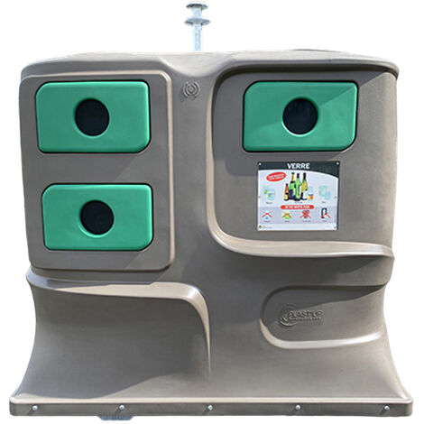 Colonne aérienne d'apport volontaire 4m3 kinshofer pehd lila - lot de 9 - plast'up rotomoulage