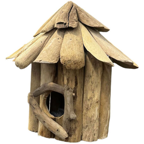 Nichoir En Bois Naturel Flamingo Guido - 13x13x17 Cm, Pour Oiseaux Du Jardin - 7