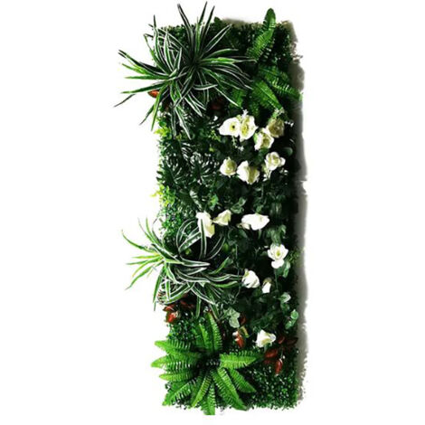 Panneau mural décoratif en plantes artificielles 40x121 cm