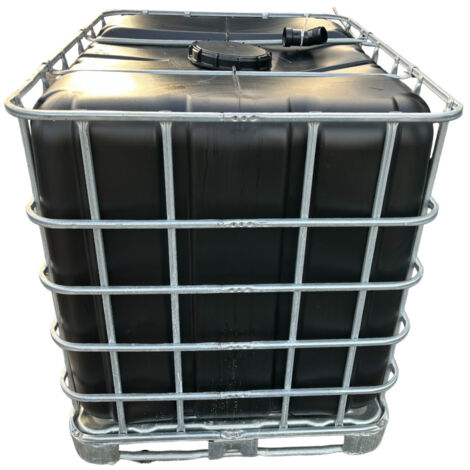 Cuve de stockage 1000l ibc neuve grillage opaque noire bouchon diamètre 22 cm