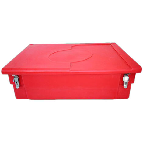 Bac à sable incendie/ à sel de déneigement 100l + grenouillères + cadenas (1/3)