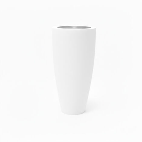 Pot conique 3-en-1 table inox : jardinière, mange-debout et bac à glaçons - plast'up rotomoulage (1/4)