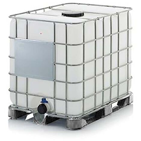 Récupérateur eau de pluie sur palette 1000L blanc translucide