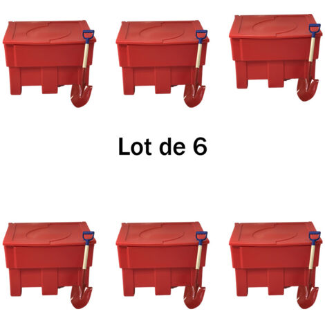 Lot de 6 bacs à sable 300l+ pelle (1/4)