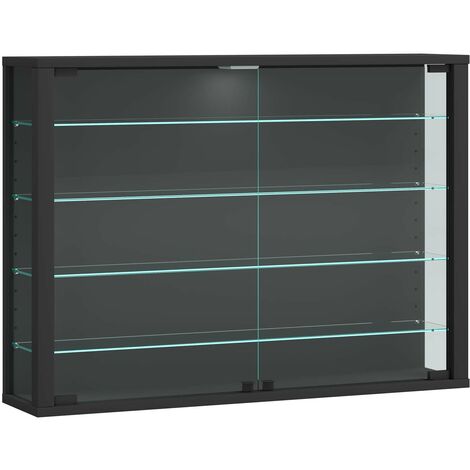 VitrosaL Vitrinenschrank wandhängend 2 Glastüren anthrazit.