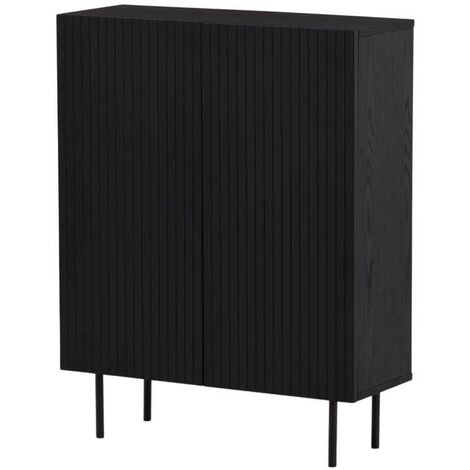 Björkön Sideboard 2 Türen schwarz.
