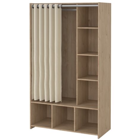 Kit Kleiderschrank mit Vorhang Nussbaum dekor beige. (1/5)