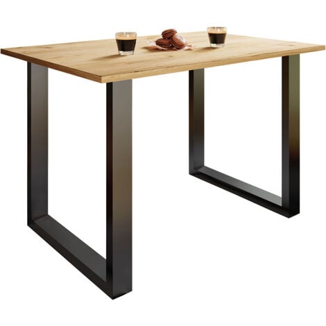XonaU Esstisch 140x80 Eiche dekor, schwarz.