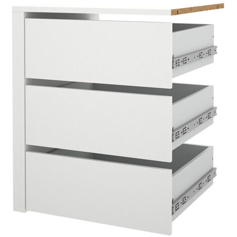 Catania Schubladeneinsatz 3 Schubladen 57 cm bis 120 cm Kleiderschrank weiß
