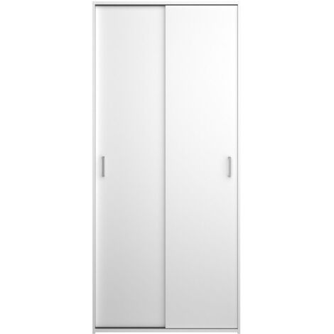 Space Kleiderschrank 176x78x49cm, 2 Schiebetüren weiß. (1/5)