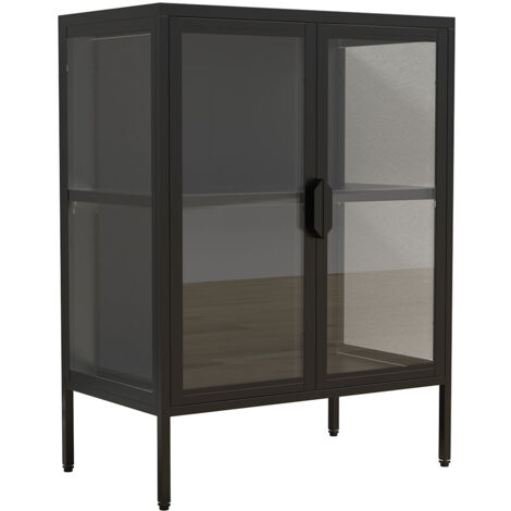 FlokaS Vitrinenschrank 2 Türen schwarz. (1/3)