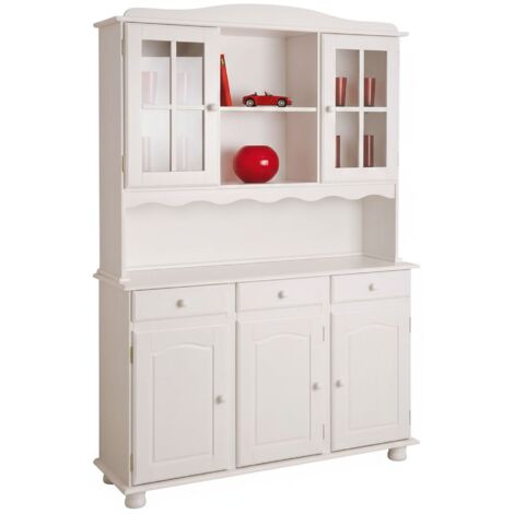 Siena Vitrinenschrank mit 3+2 Türen und 3 Schubladen Weiss. (1/5)
