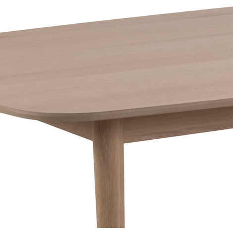Aston Esstisch oval, vorbereitet für Zusatzplatten, weiß geölt eichendekor.