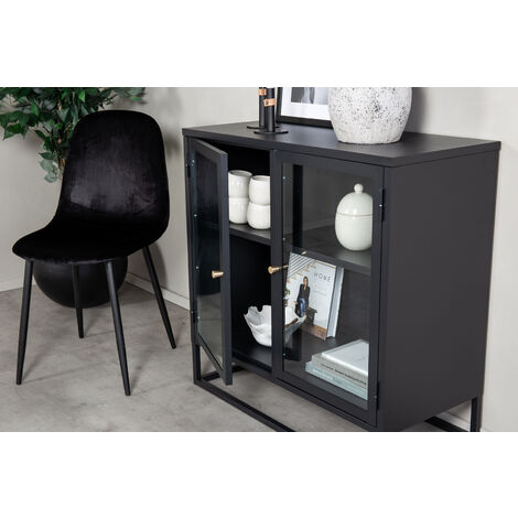 Bakal Sideboard 2 Glastüren, 2 Ablagen, schwarz.