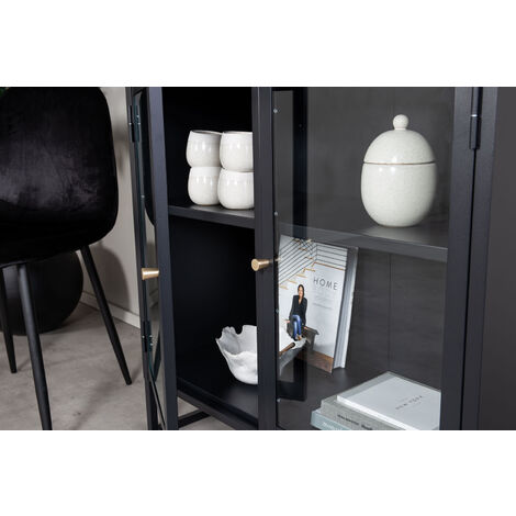 Bakal Sideboard 2 Glastüren, 2 Ablagen, schwarz.