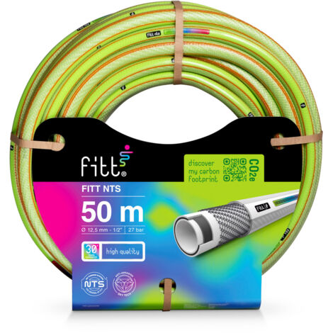FITT NTS LIME 1/2" (12,5 mm) 50m, Tubo per Irrigazione Giardino, Robusto e Malleabile per Uso Intensivo