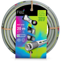FITT NTS GREY 5/8" (15 mm) tubo 20 m per Irrigazione Giardino, Robusto e Malleabile, per Uso Intensivo con Pistola Multigetto e Raccordi