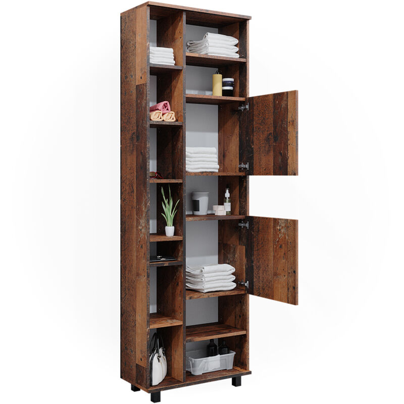 Mobile bagno alto Kiko, Rovere rustico, 30 x 190 cm, Vicco