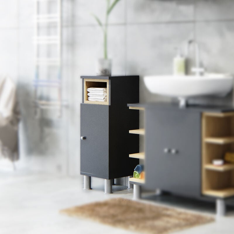 VICCO Armadietto da bagno AQUIS Armadio da bagno credenza alta Scaffale da  bagno