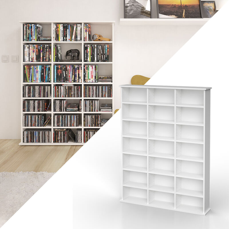 Scafalle CD/DVD „Jukebox“ 136cm bianco Vicco