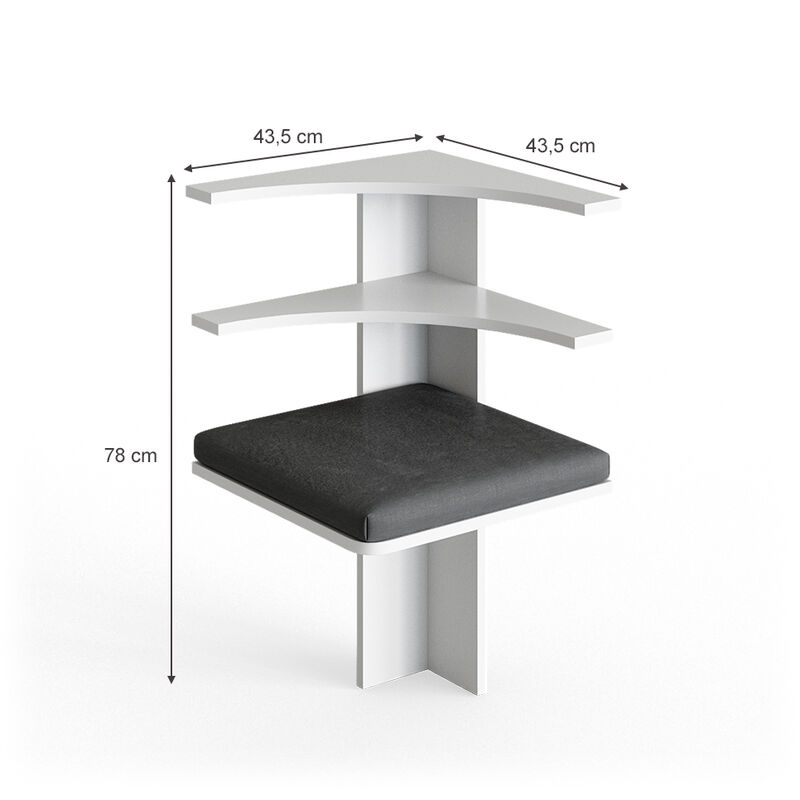 Vicco Tavolo bar con sgabelli, Bianco/Antracite, 80 x 57 cm con 2