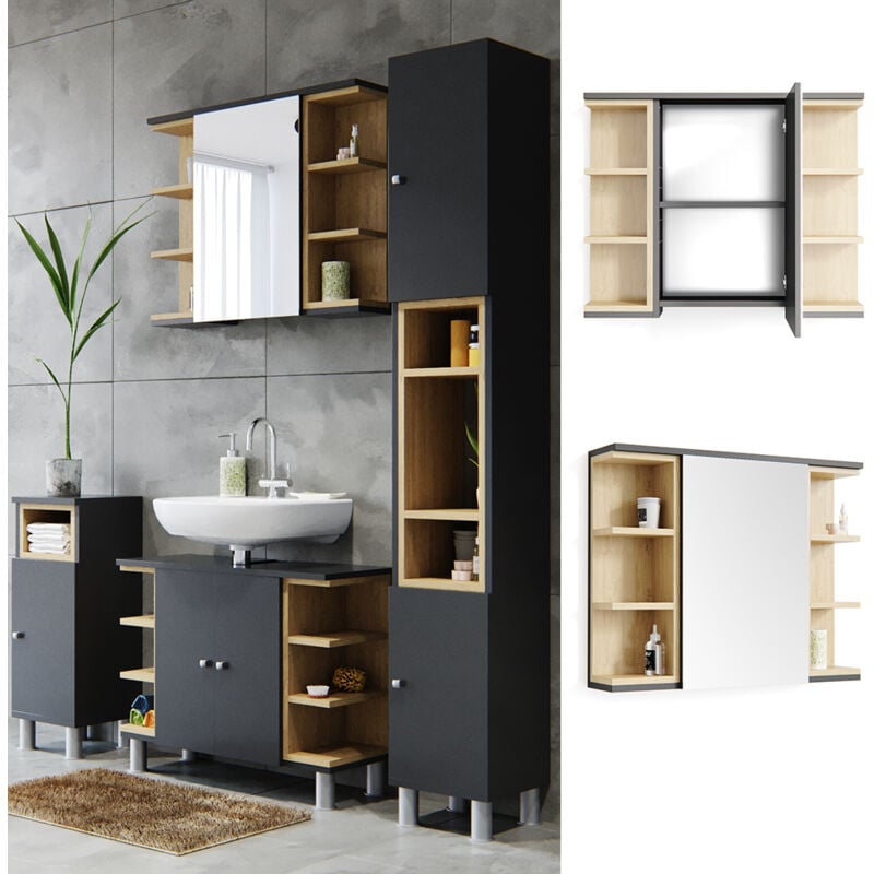 Vicco Specchiera a LED Bianco Armadio da Bagno Specchio da Bagno Specchio da Toilette Illuminazione 