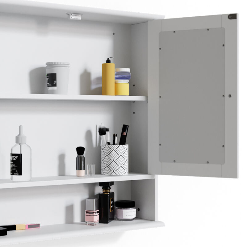 Vicco Specchio Da Bagno Rotondo 50x50 Cm – Bianco, Con Vetro Naturale, Kit Di Montaggio Incluso