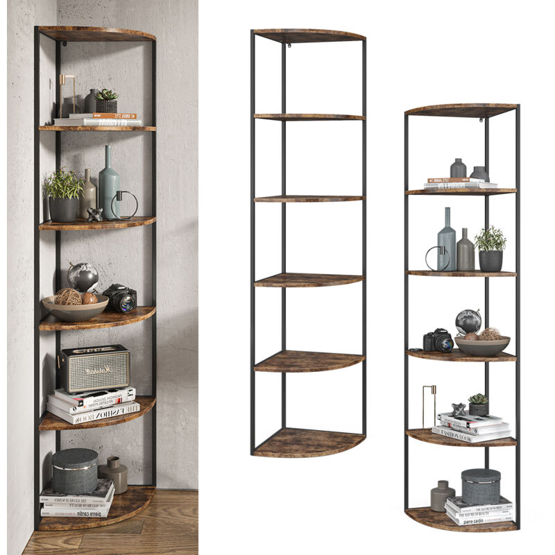 Libreria Scaffale Mensole Parete Angolare Moderna 5 Ripiani ad Angolo –  Vicco