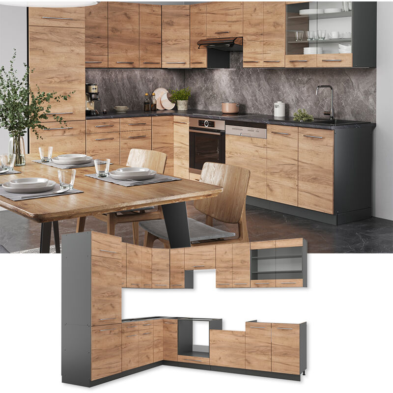 Mobiletto Base Cucina Sottolavello 60 Cm R-line - Fronte Bianco Lucido/Oro/Bordeaux, Struttura Antracite, Senza Piano