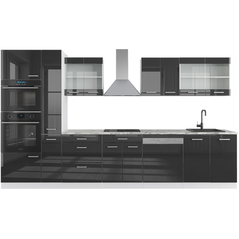 Cucina „R-Line 350cm antracite lucido/bianco Vicco