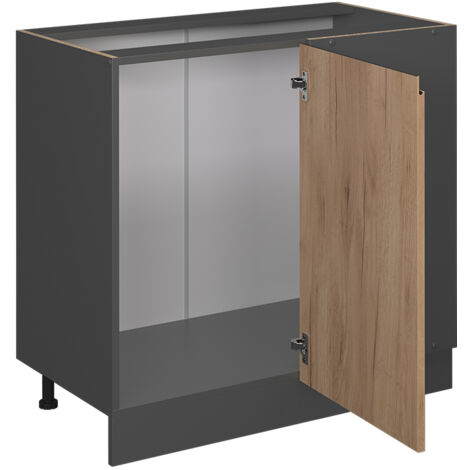 Mobile ad angolo cucina R-Line, Quercia dorata, 86 cm Forma a J, senza piano di lavoro, Vicco