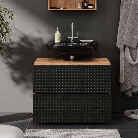 Mobile Sottolavabo Beatrice Per Bagno - Antracite/Sonoma 80x64cm Con Ante E Ripiani - Foto 4