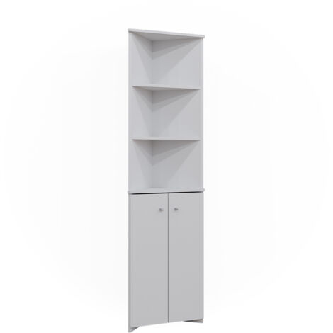 Armadio per il bagno Fynn, Bianco, 51.5 x 175 cm Armadio angolare a 2 ante, Vicco