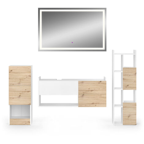 Set di mobili da bagno Alf, Bianco, 4 parti, Vicco