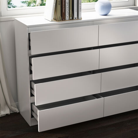 Cassettiera per camera da letto Calisto, Bianco, 138 x 101.5 cm, Vicco