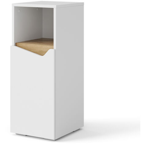 Mobiletto bagno Marelle, Bianco, 30 x 74.5 cm con porta e scomparto aperto, Vicco