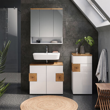 Mobiletto bagno Eden, Bianco, 40 x 84 cm, Vicco