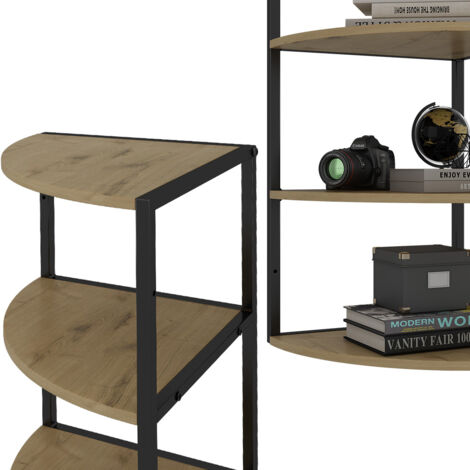 Appendiabiti Da Parete Vicco Fyrk: Rovere Rustico E Nero, 6 Ganci, 100x30 Cm