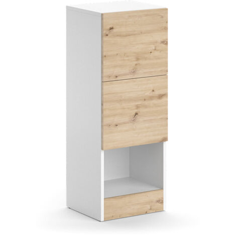 Mobiletto bagno Alf, Bianco, 35 x 92 cm con 2 cassetti, Vicco
