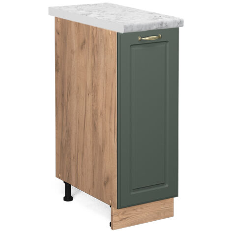 Armadio cucina dispensa alto Fame-Line, Verde-oro rustico, 30 cm , PL Marmo, Vicco