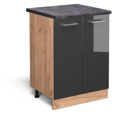 Mobiletto base cucina R-Line, Antracite lucido, 60 cm , PL Antracite, Vicco