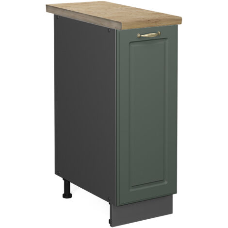 Armadio cucina dispensa alto Fame-Line, Verde-oro rustico, 30 cm , PL Rovere, Vicco