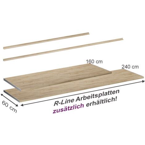 Top cucina R-Line, Quercia dorata, 160 cm, Vicco