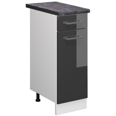 Mobiletto base per cucina R-Line, Antracite lucido, 30 cm , PL Antracite, Vicco