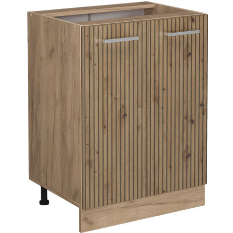 Mobiletto base cucina R-Line, Rovere artigianale, 60 cm senza piano di lavoro, Vicco