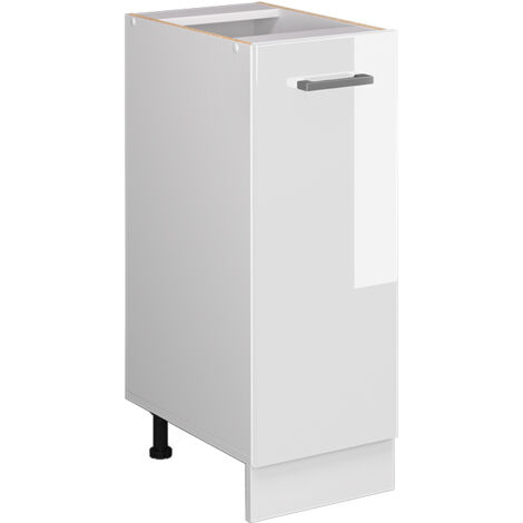 Armadio cucina dispensa alto R-Line, Bianco lucido, 30 cm senza piano di lavoro, Vicco