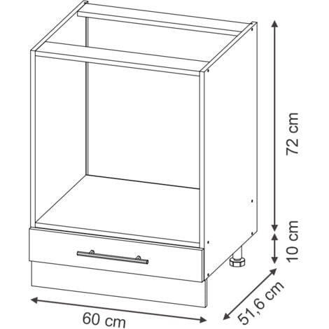 Mobile per forno da incasso Fame-Line, Blu scuro lucido, 60 cm , PL Marmo, Vicco