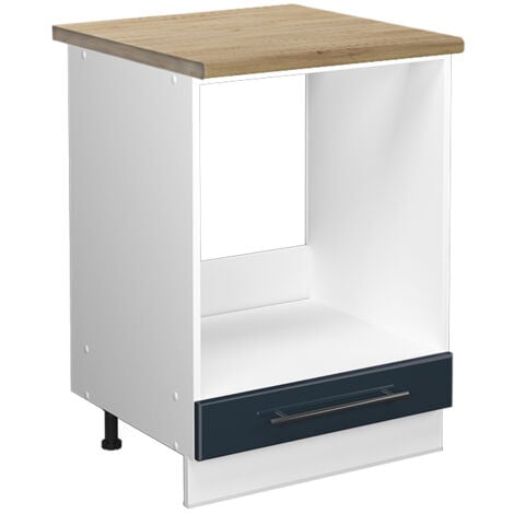 Mobile per forno da incasso Fame-Line, Blu scuro lucido, 60 cm , PL Rovere, Vicco