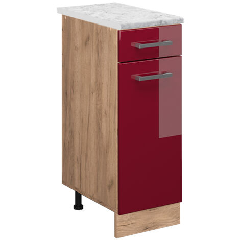 Mobiletto Base Per Cucina R-Line Bianco 40 Cm Forma A J, Senza Piano Di Lavoro Vicco